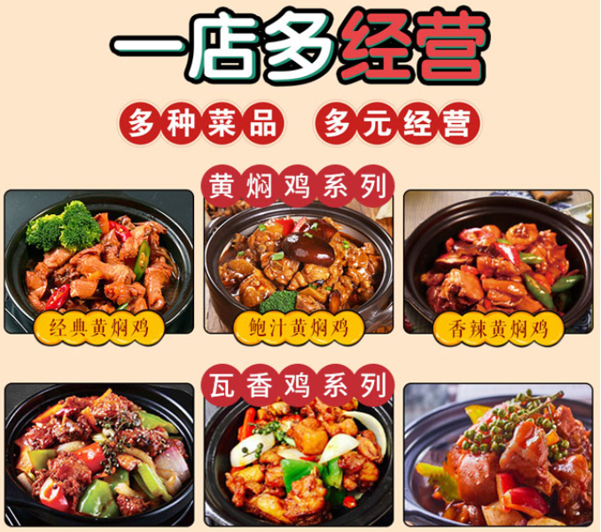 上吉鋪黃燜雞米飯，一店多經(jīng)營，多種菜品，多元經(jīng)營